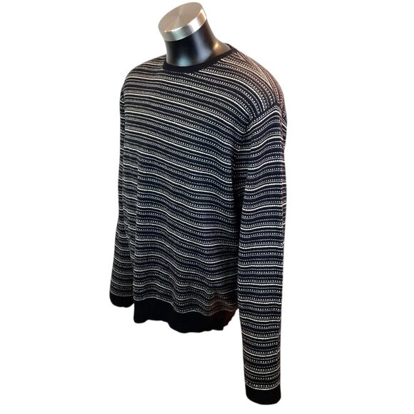 Polo Golf Ralph Lauren Mens Black & White Merino Wool Sweater L Striped Pattern - Picture 5 of 9
